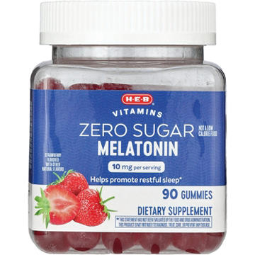 H-E-B Vitamins Zero Sugar Melatonin 10 mg Gummies - Strawberry