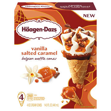 Häagen-Dazs Vanilla Salted Caramel Belgian Waffle Ice Cream Cones
