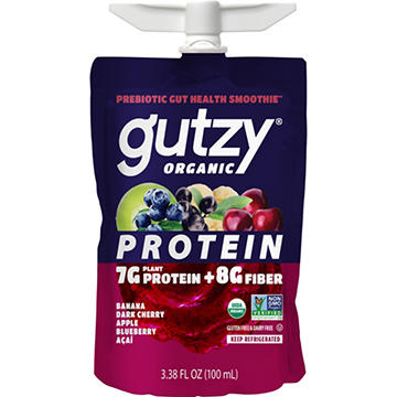 Gutzy Organic Prebiotic Protein Snack - Banana, Blueberry, Acai, & Apple