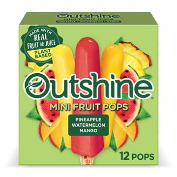 Outshine Mini Fruit Pops Variety Pack - Pineapple, Watermelon & Mango