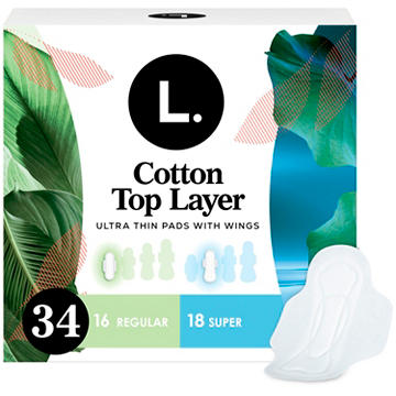 L Cotton Top Layer Pads Duo Pack - Regular & Super