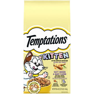 Temptations Dry Kitten Cat Food - Tasty Chicken & Dairy Flavor