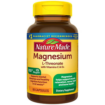 Nature Made Magnesium L-Threonate with Vitamins C & D3 Capsules