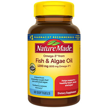 Nature Made Omega-3 Fish & Algae Oil Soft Gels