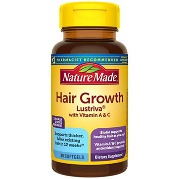 Nature Made Hair Growth Lustriva with Vitamin A & C Soft Gels