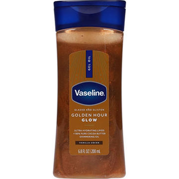 Vaseline Glazed & Glisten Golden Hour Glow Shimmering Gel Oil - Vanilla Cocoa
