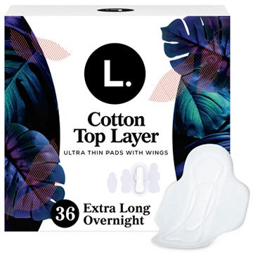 L. Cotton Top Layer Ultra Thin Overnight Pads - Extra Long