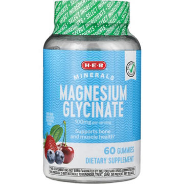 H-E-B Minerals Magnesium Glycinate 100mg Gummies - Cherry Berry