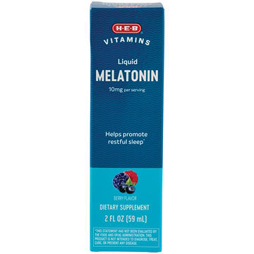 H-E-B Vitamins Liquid Melatonin 10mg - Berry