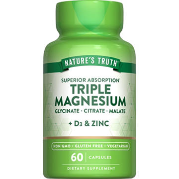 Nature's Truth Triple Magnesium + Vitamin D3 & Zinc Capsules