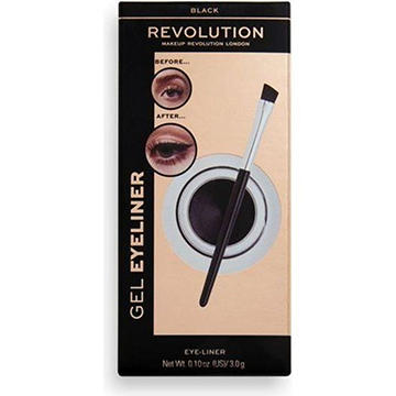 Makeup Revolution Gel Eyeliner Pot With Brush - Black