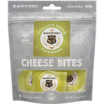 Sartori Italian Herb Cheddar Cheese Bites
