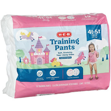 H-E-B Training Pants for Girls, 4T - 5T (38+ lb)