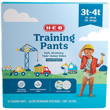 H-E-B Training Pants for Boys, 3T - 4T (32-40 lb)