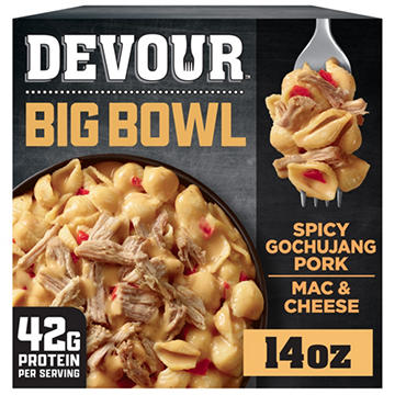 DEVOUR Big Bowl Spicy Gochujang Pork Mac & Cheese