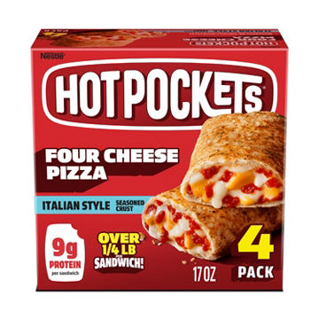 Hot Pockets Four Cheese Pizza Frozen Sandwiches - Italian Seasoned Crust