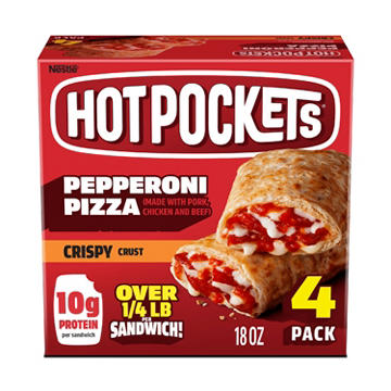 Hot Pockets Pepperoni Pizza Frozen Sandwiches