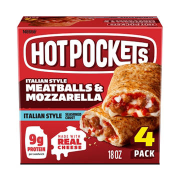 Hot Pockets Meatballs & Mozzarella Frozen Sandwiches - Italian Seasoned Crust