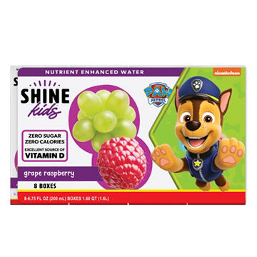 ShineWater Kids' Nutrient-Enhanced Water 8 pk Drink Boxes - Grape Raspberry