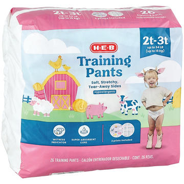 H-E-B Training Pants for Girls, 2T - 3T (up to 34 lb)