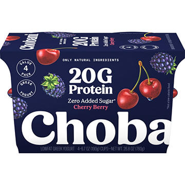 Chobani 20G Protein Low-Fat Cherry Berry Greek Yogurt