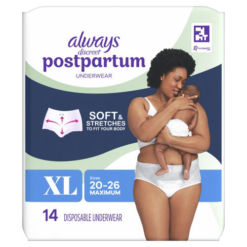 Always Discreet Incontinence Pants Woen Large, UK Size 16-22, White, Absorbency 7, 32 Underwear