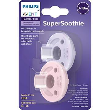 Avent Super Soothie Pacifiers (3-18 Months) -  Lilac & Pink