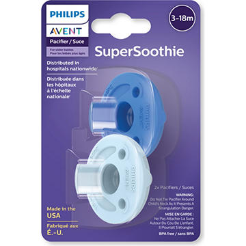Avent Super Soothie Pacifiers (3-18 Months) -  Light Blue & Sky Blue