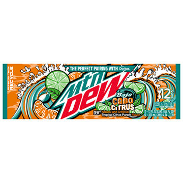 Mountain Dew Baja Cabo Citrus Soda Cans