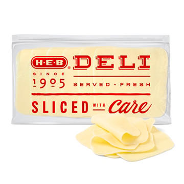 H-E-B Deli Whole Milk Mozzarella Cheese, Sandwich Sliced
