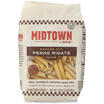Midtown by H-E-B Bronze Cut Penne Rigate Pasta
