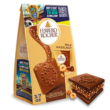 Ferrero Rocher Milk Chocolate Hazelnut Squares, 10 pc