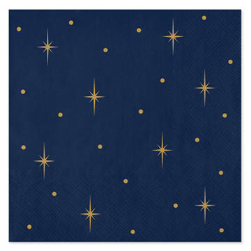 American Greetings Gold Stars on Navy Lunch Napkins