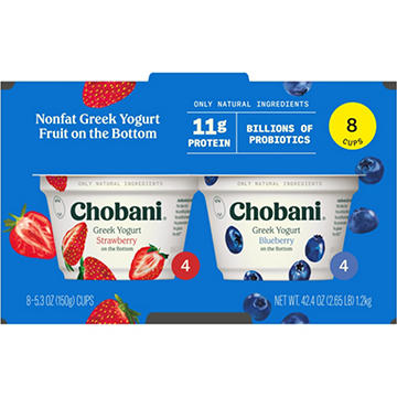Chobani Non-Fat Greek Yogurt Variety Pack - Strawberry & Blueberry