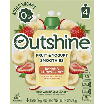 Outshine Fruit & Yogurt Smoothies - Banana Strawberry, 3.5 oz Pouches