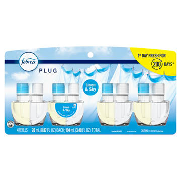 Febreze Plug In Air Freshener Odor-Fighting Scented Oil Refill - Linen & Sky
