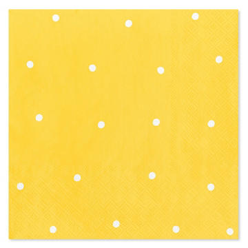 American Greetings Polka Dots on Yellow Lunch Napkins