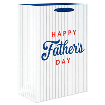 American Greetings Medium White Father's Day Gift Bag, Baseball Tee