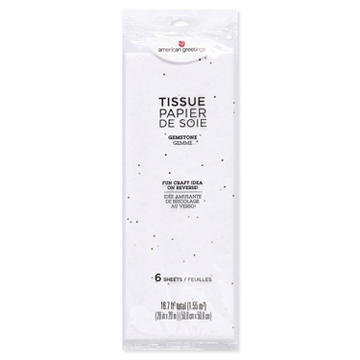 American Greetings Gold Gem on White Tissue Paper Bundle, 6 ct