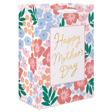 American Greetings Medium Mother's Day Gift Bag - Floral & Foliage Pattern