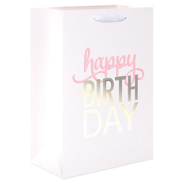 American Greetings Medium White Birthday Gift Bag