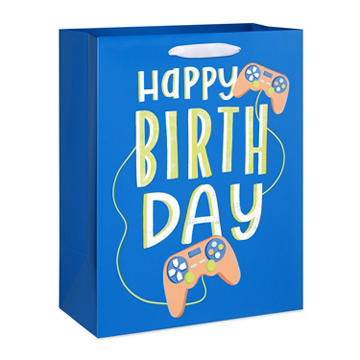 American Greetings Video Games Birthday Large Blue Gift Bag