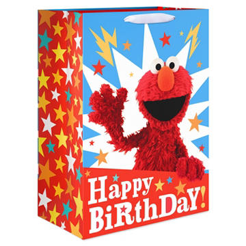 American Greetings Blue & Red Elmo Jumbo Birthday Gift Bag