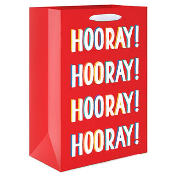 American Greetings Hooray Red Medium Gift Bag