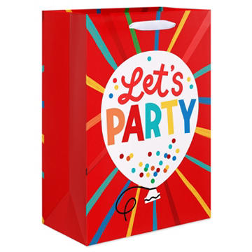 American Greetings Let's Party Medium Red Birthday Gift Bag