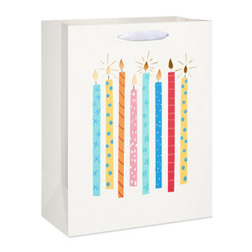 American Greetings Multi-color Candles Large Kraft Birthday Gift Bag