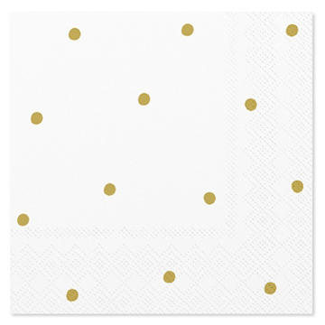 American Greetings Gold Polka Dots Beverage Napkins