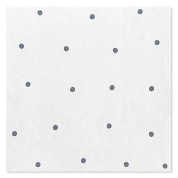 American Greetings Silver Polka Dots Lunch Napkins, 