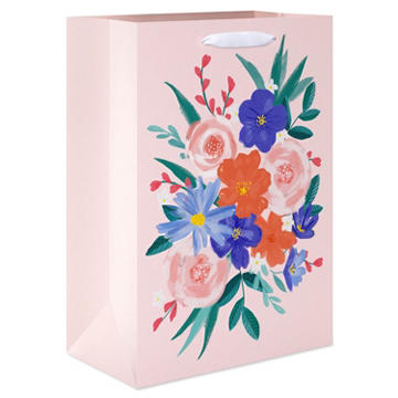 American Greetings Floral Medium Light Pink Gift Bag
