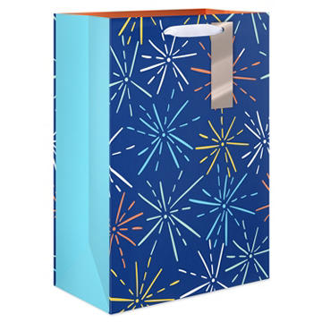 American Greetings Navy Star Medium Gift Bag with Tag